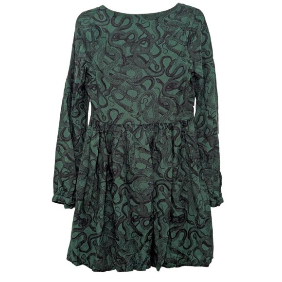 Disturbia Ophidia Mini Dress Green with Snake Print - Picture 5 of 10